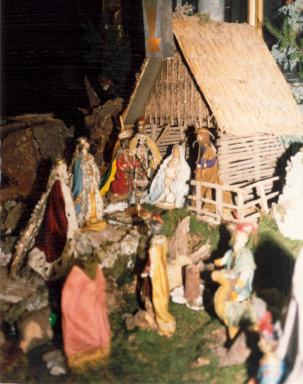 Alte Krippenfiguren der Krippe in Schmerlenbach